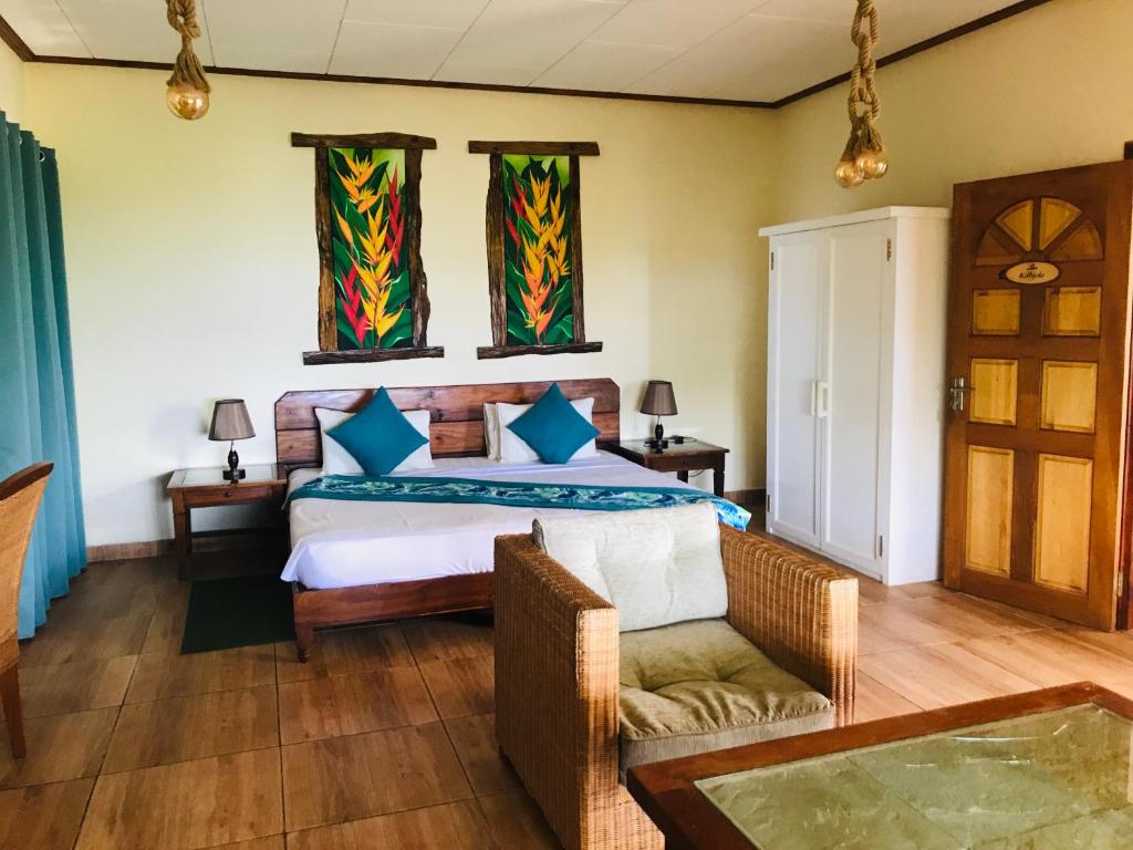 غرفة مزدوجة مطلة على الجبل في Villa Des Flots